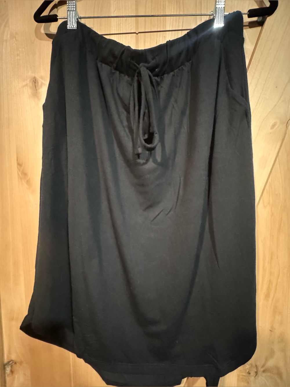 Zenana Black Drawstring Midi Skirt